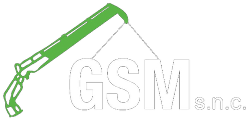 Logo GSM S.n.c.: una gru che solleva la scritta GSM